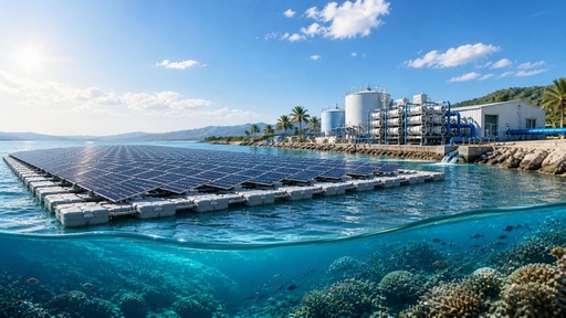 Environmental Impact of a Floating Photovoltaic Solar Project Supporting a Coastal Reverse Osmosis Plant